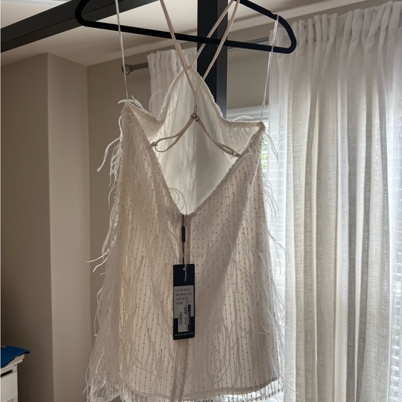 Elliatt Ivory Feathered Dress - Picture 4 of 7